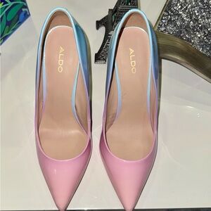 ALDO Women's Pink and Blue Heels. I only wore it once. All sales are final.